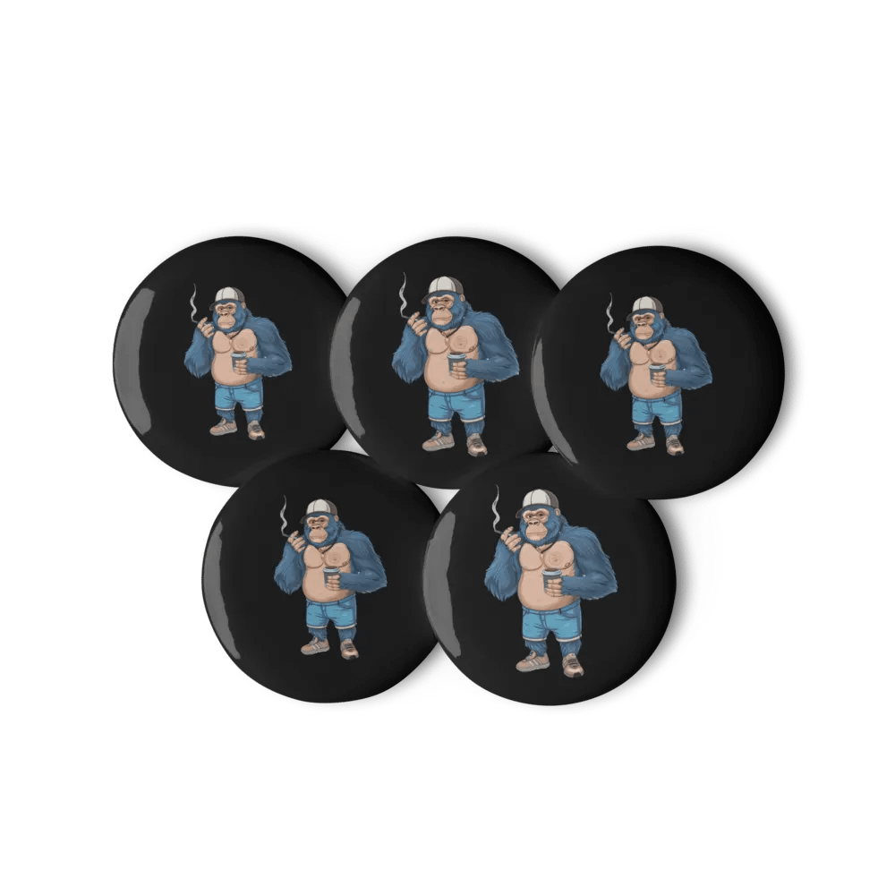 Blue Gorilla Black Set of Pin Buttons product image (6)