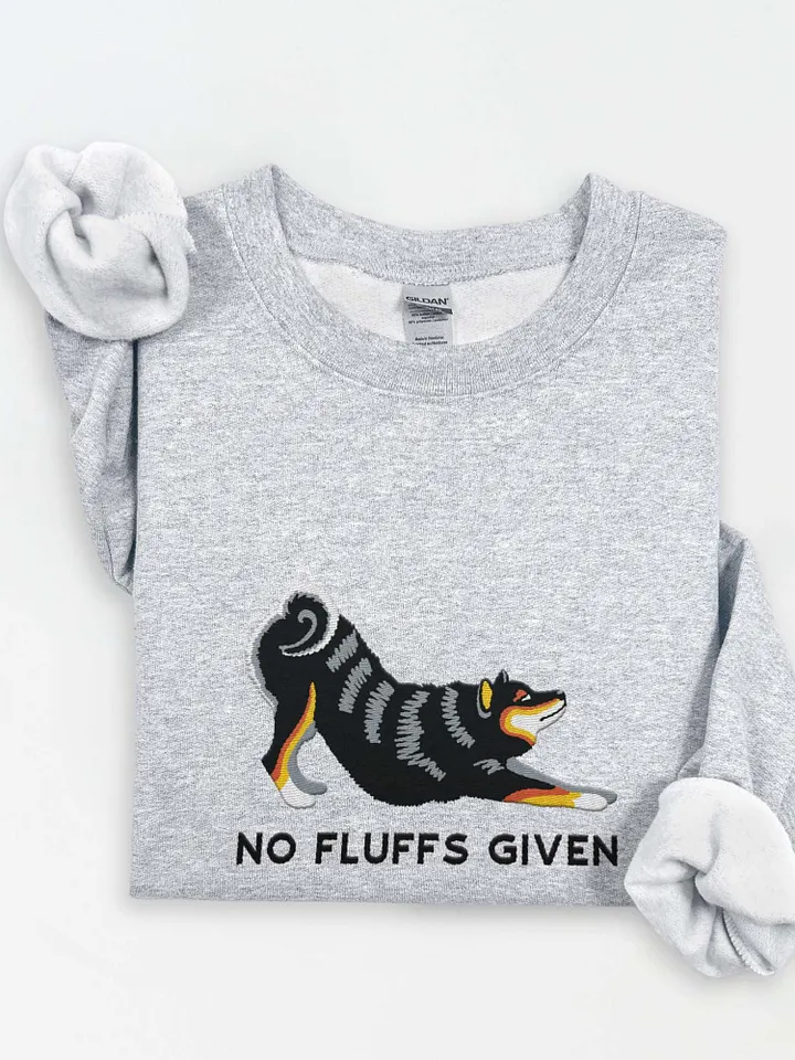 No Fluffs Given Sweatshirt (Embroidered) of a Shiba Inu(Tricolor) product image (1)