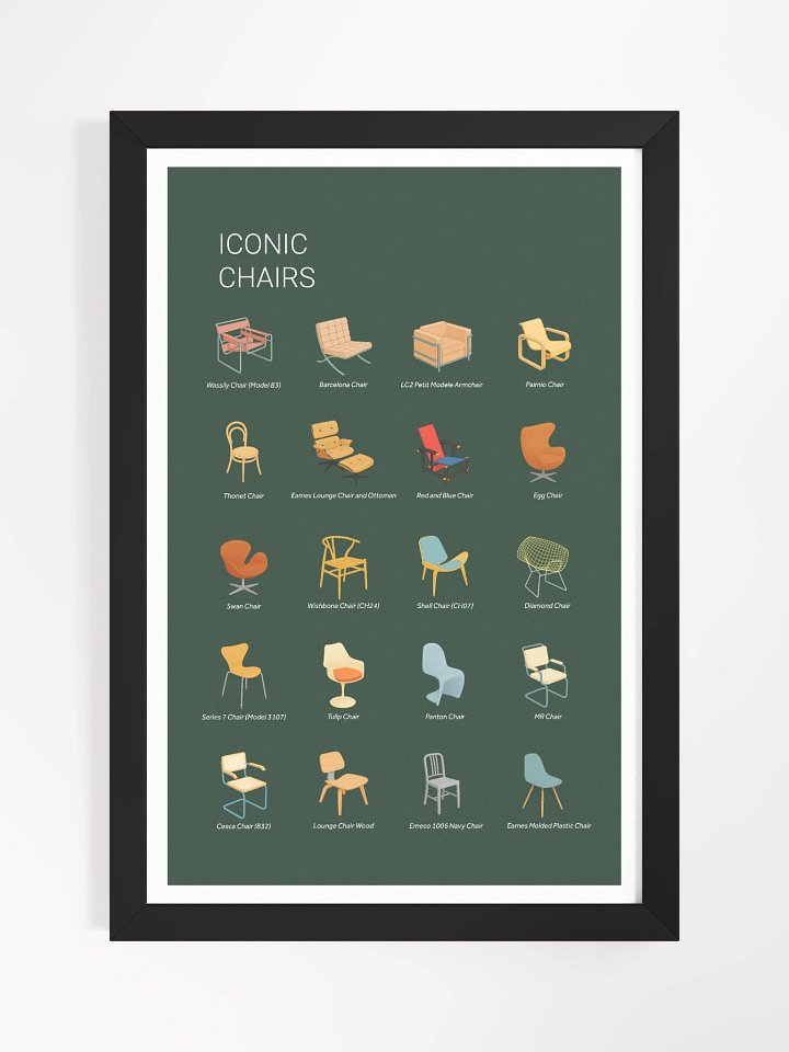 Iconic Chairs Framed Art Print product image (1)