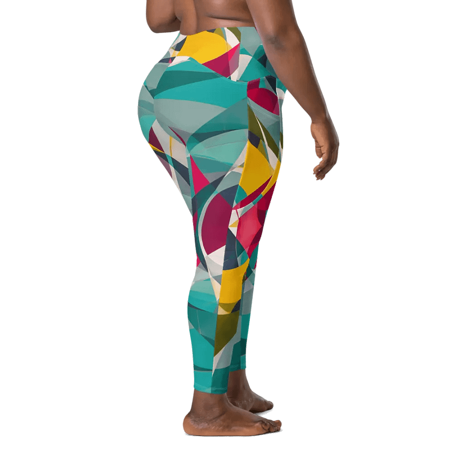 Abstract Lithographic Pattern Design Leggings with pockets - V9 product image (3)