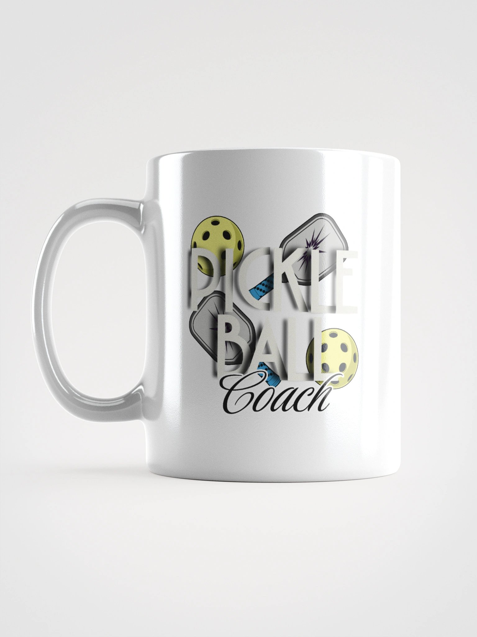 Pickleball Coach Reflective White Glossy Mug product image (1)