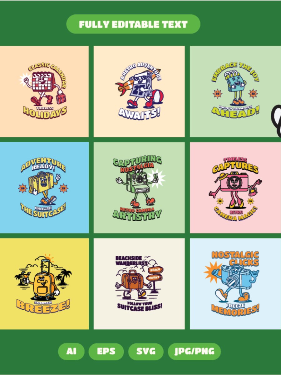Retro Travel Character Illustration product image (4)