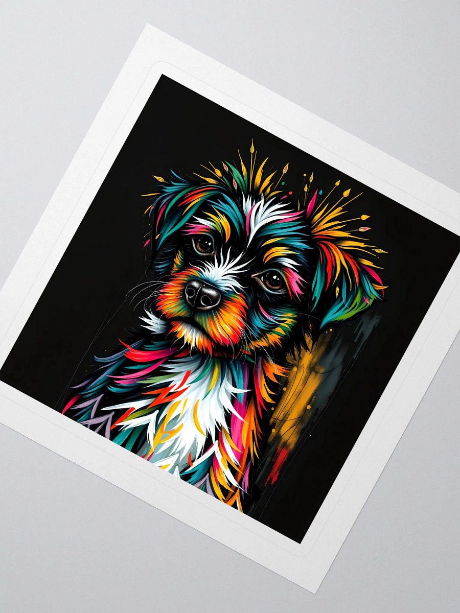 Vibrant Abstract puppy Kiss Cut Stickers product image (2)
