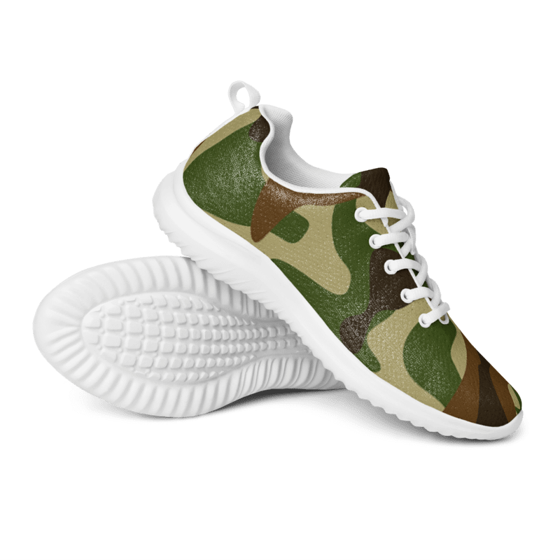 Woodland Green Army Camouflage Military Camo Pattern Women's Athletic Shoes product image (6)