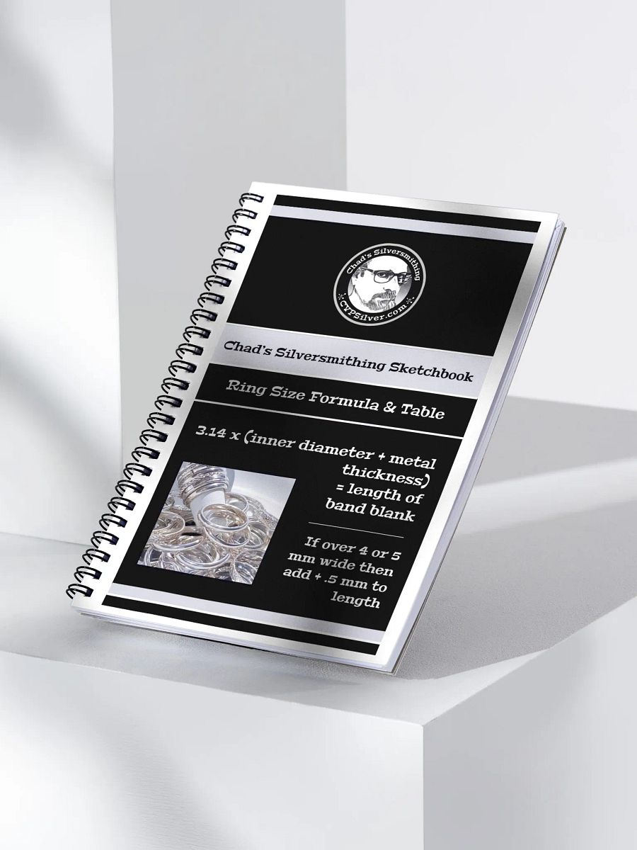 Silversmithing Sketchbook with Ring Size Formula product image (3)