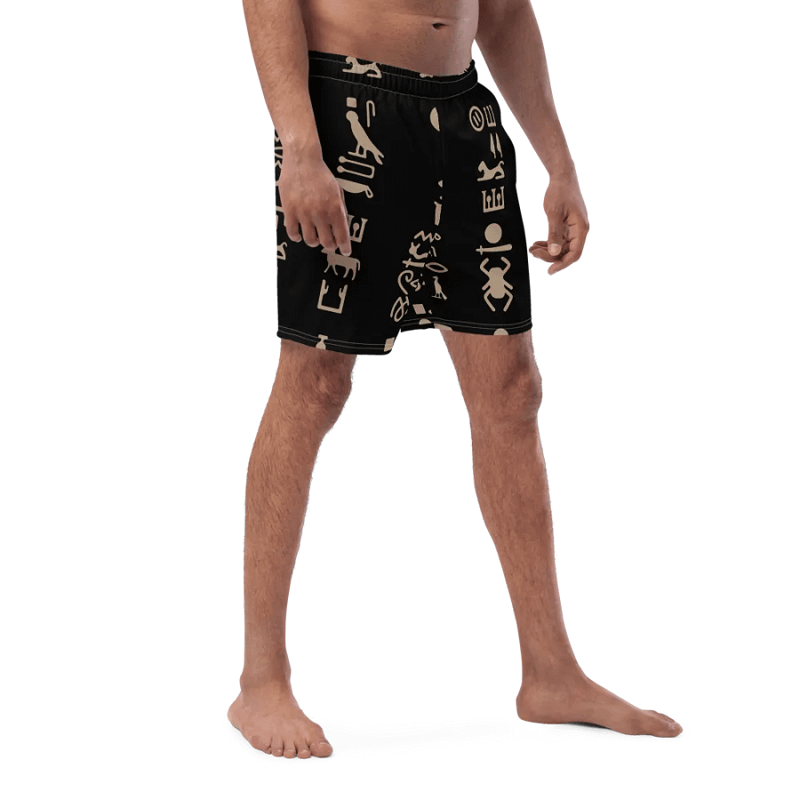 Isis Black Hieroglyphs All-Over Swim Trunks product image (3)