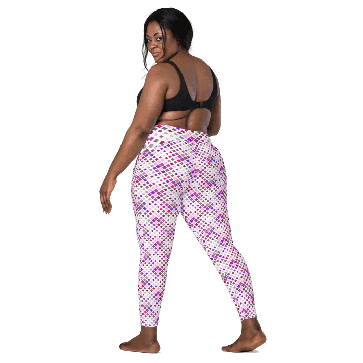 Colorful Square Pattern Design Leggings with Pocket - v2 product image (2)