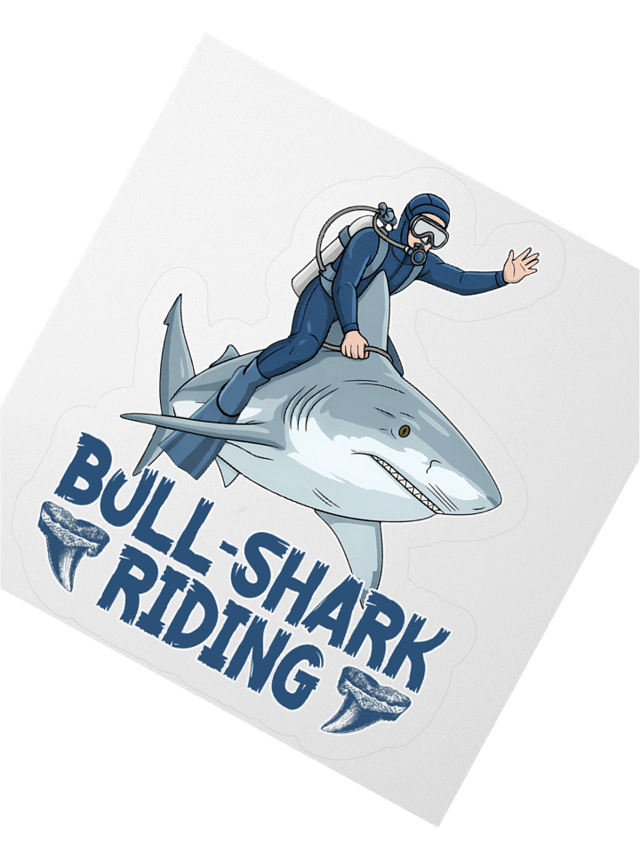 Bull Shark Riding Sticker product image (4)