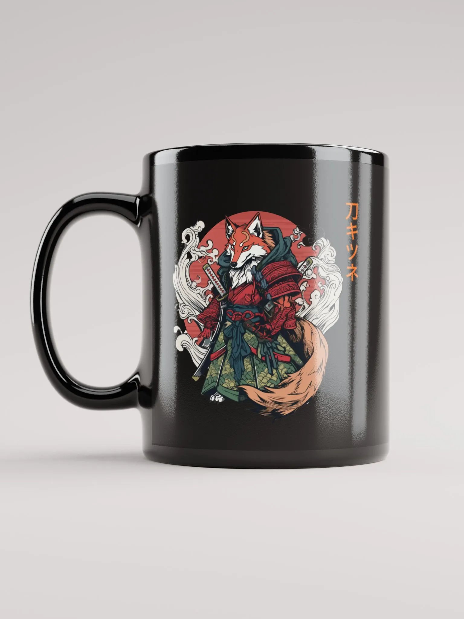 Red Fox Samurai Japanese Kitsune Art Vintage style product image (6)