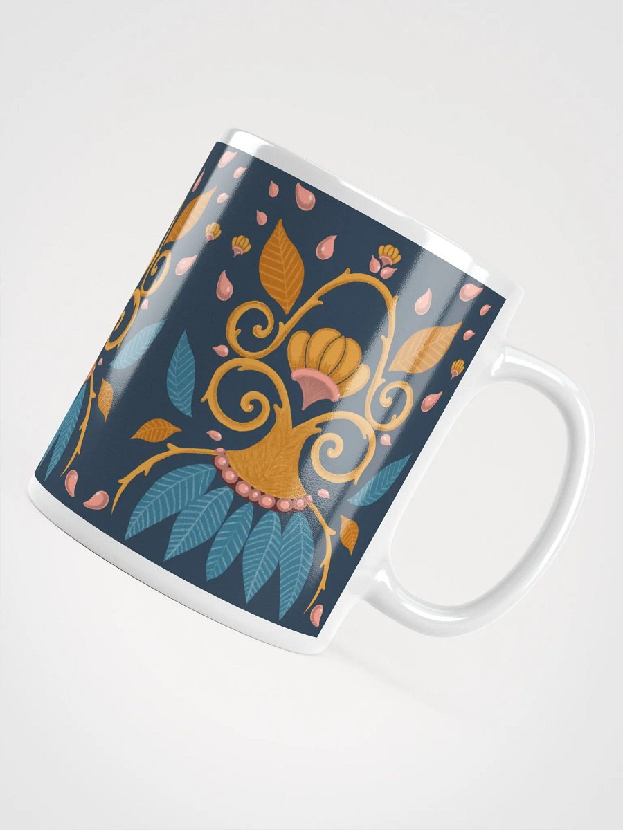 Medieval gold and blue curly motif with leafs product image (7)