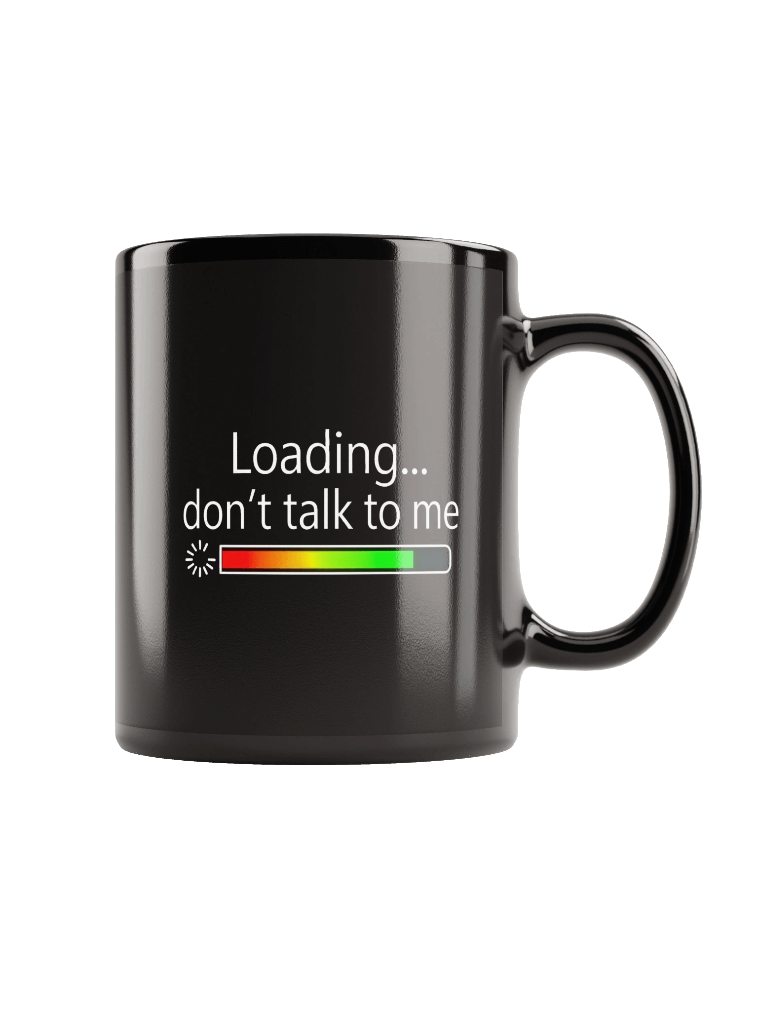 “Loading… Don’t Talk to Me” Black Ceramic Mug product image (1)