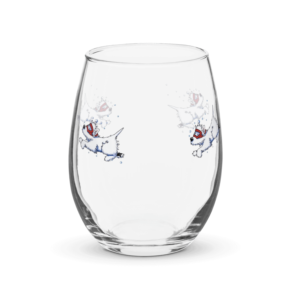 Swimming Westies Stemless Wine Glass product image (4)