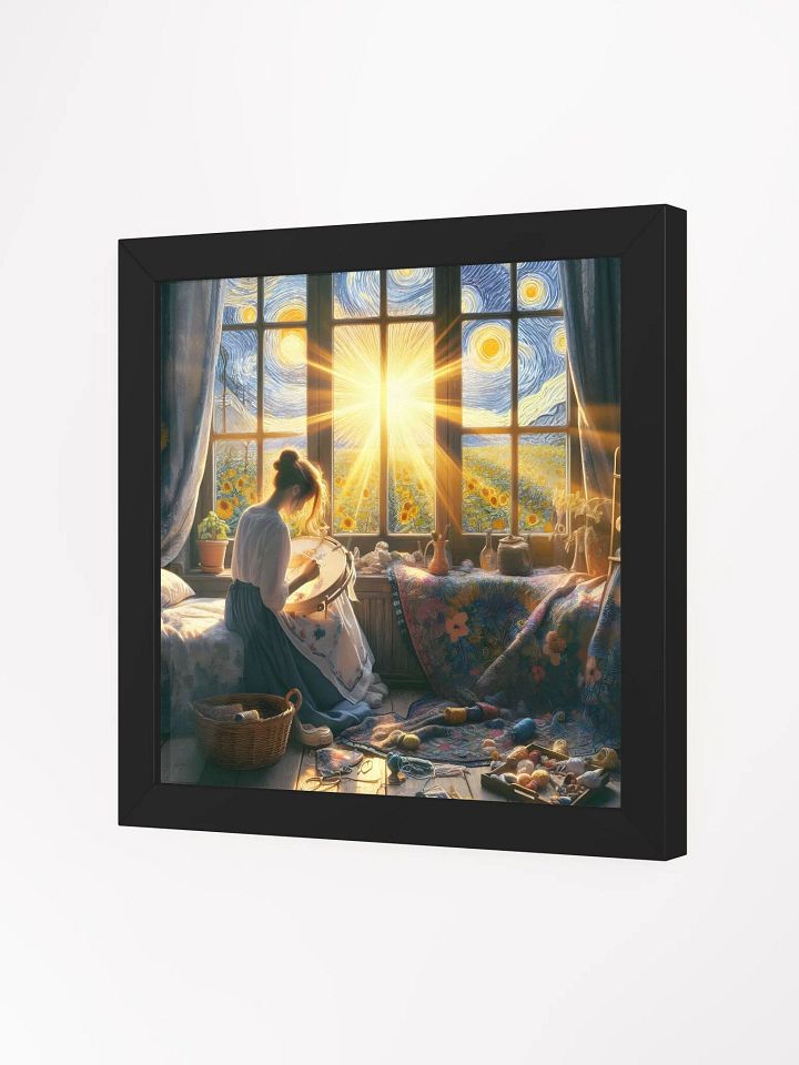 A Woman Sitting On A Window Sill With A Large Embroidery Hoop. product image (26)