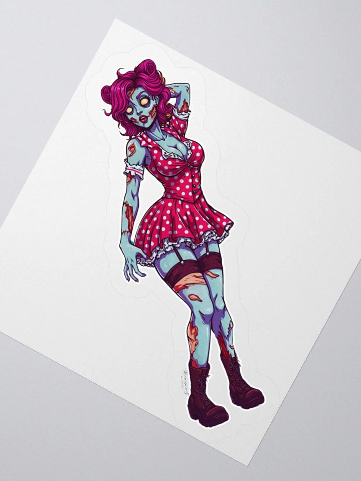 V2 Zombie Pinup Kiss Cut Stickers (White Edge) product image (2)