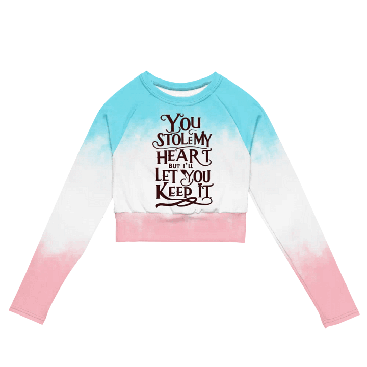 Valentine All-Over Print Recycled Long Sleeve Crop Top product image (2)