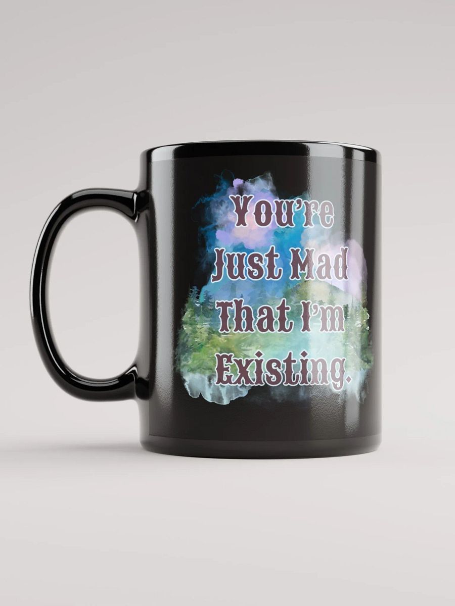 I'm Existing Black Glossy Mug product image (6)