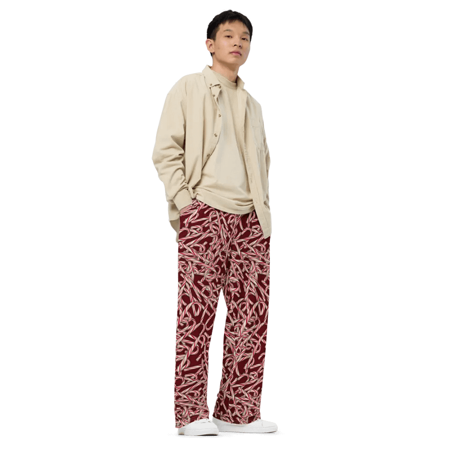 Candy Cane Pattern Wideleg Pants product image (3)