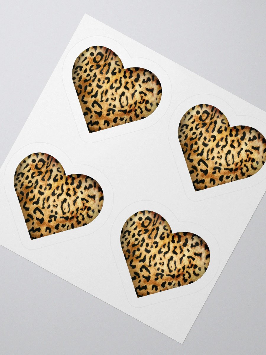 Leopard Skin Farbric Heart in Orange Gold - Kiss Cut Sticker product image (2)