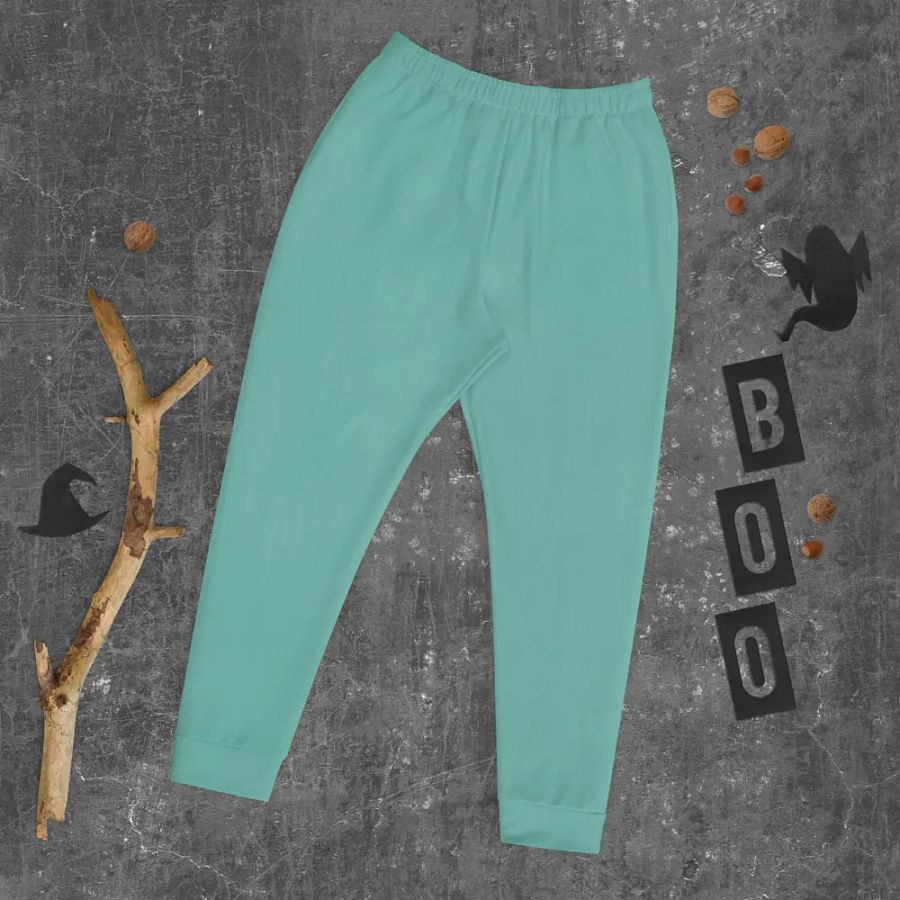 Plain Turquoise Green True Summer Recycled Polyester Premium Men's Joggers by Treasure Pie product image (9)