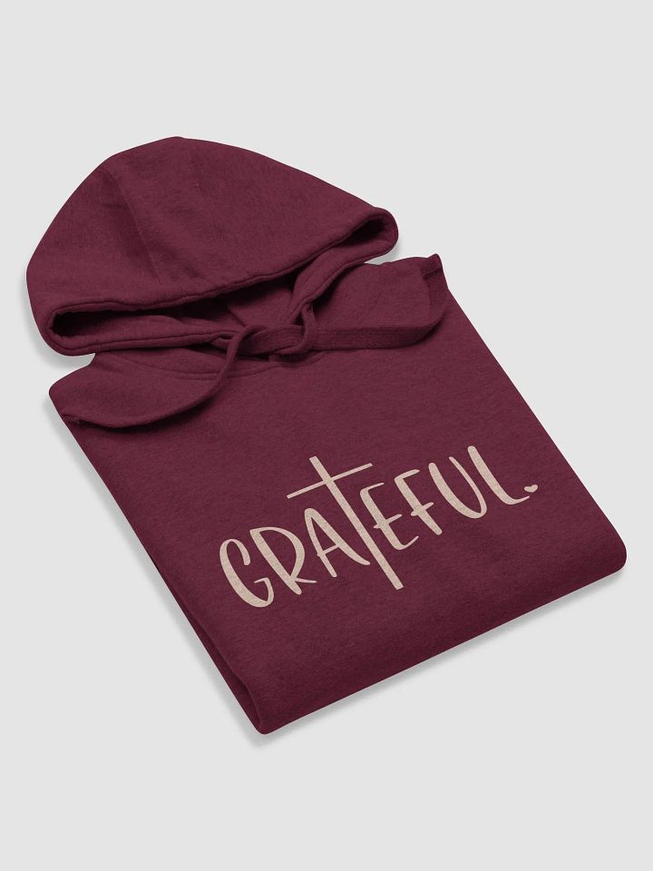 Grateful Typography Heavyweight Unisex Maroon Hoodie product image (1)