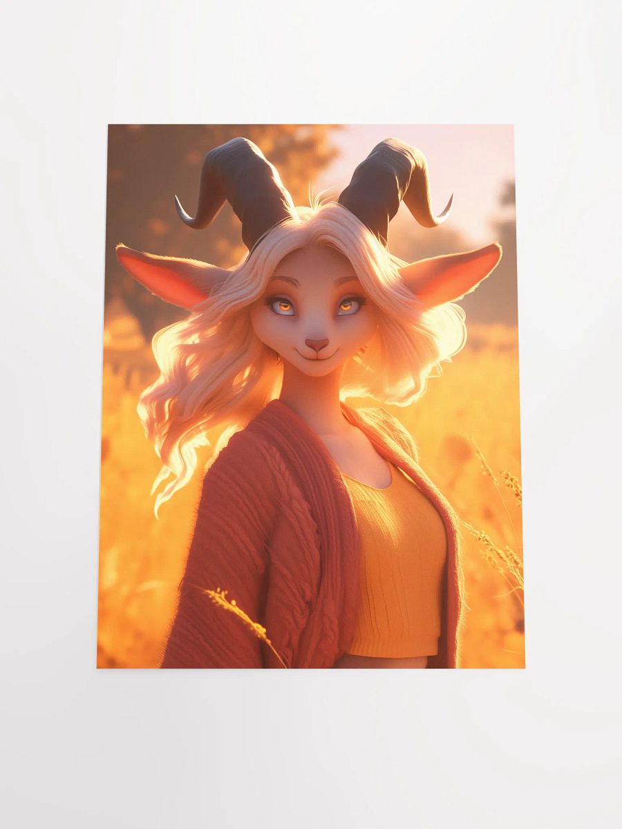 Golden Sunset Anthro Goat Matte Poster product image (8)