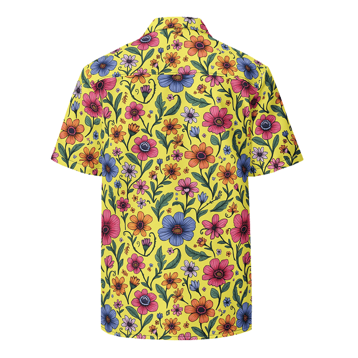 Yellow Floral Hawaiian Shirt – Colorful Summer Button-Up with Bold Flower Print product image (2)