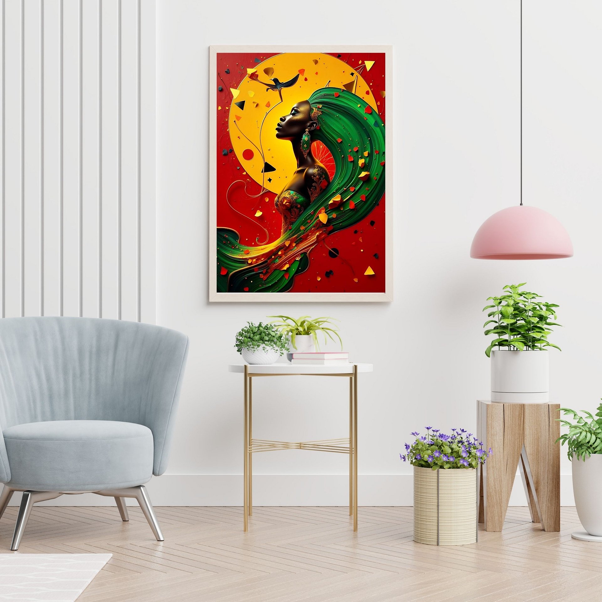 Mother Nature Beautiful Black Woman Illustration Printable Art |Modern African American Woman Art | Abstract Digital Print for Home Gallery | Black Feminine Empowerment Decor product image (4)
