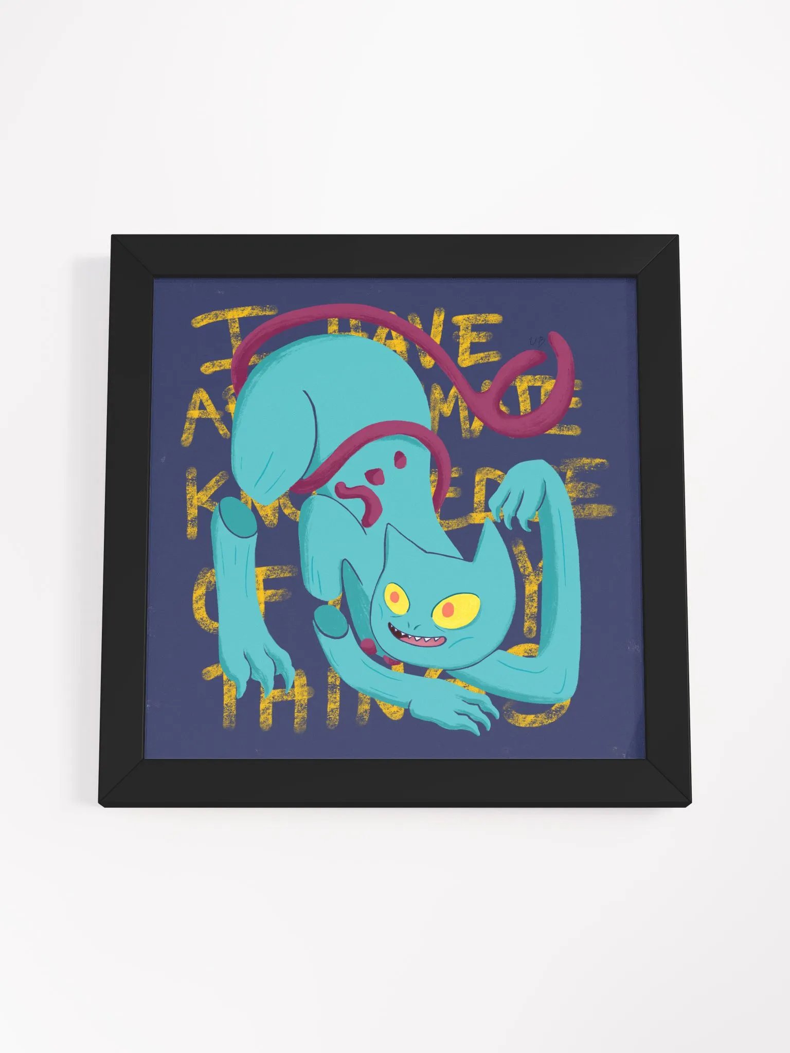 Demon Cat Poster with Frame - Black/White product image (37)