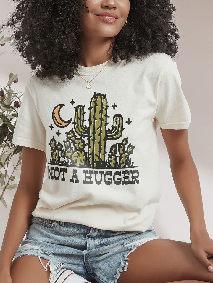 Not a Hugger | Funny Retro-Style Minimalist Hipster T-Shirt of a Desert Cactus for Introverts, Travelers, and Desert Lovers product image (15)