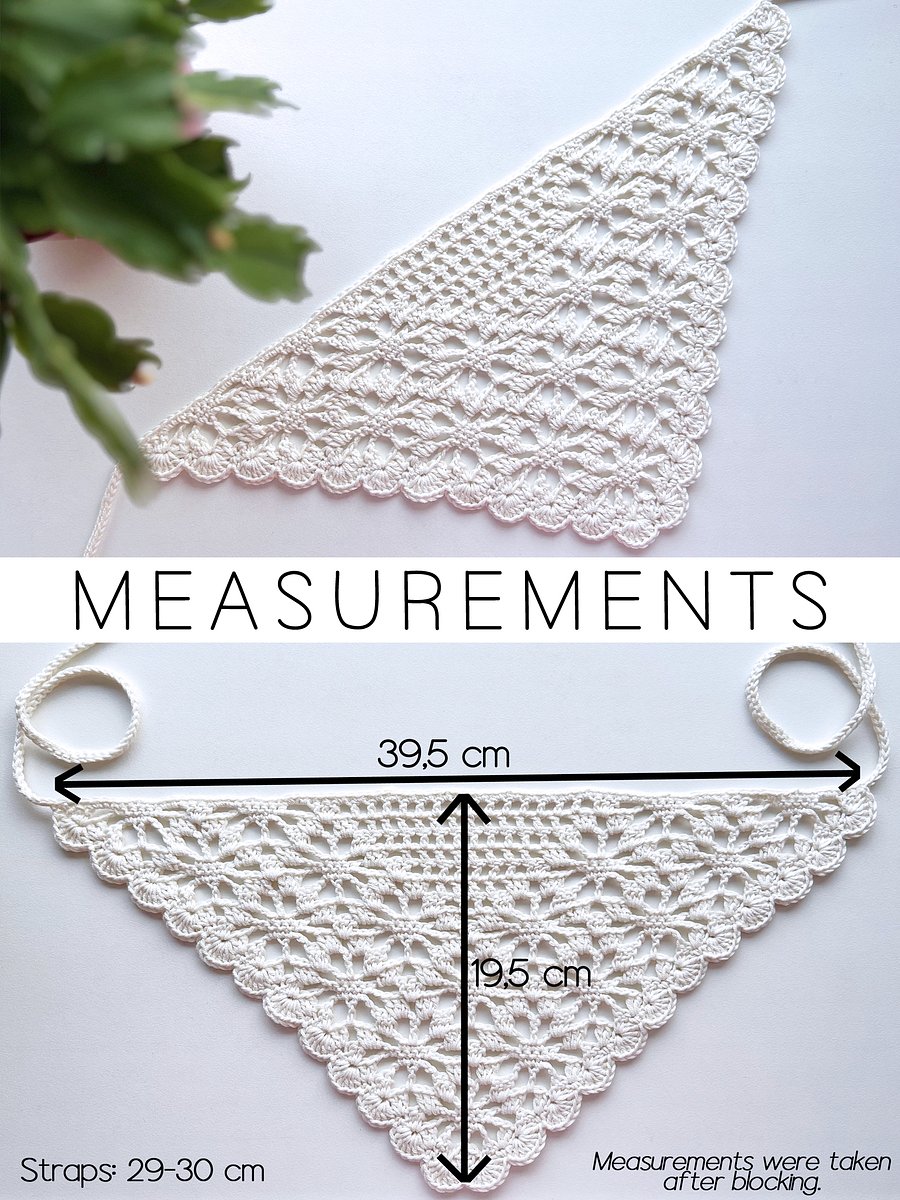 Crochet Pattern: Floral Bandana, Bordered with Two Flowers product image (3)