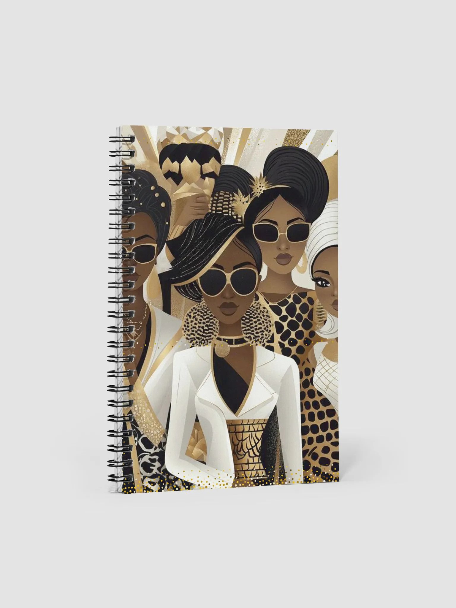 Royal Glamour Queens Notebook - Bold Black & Gold African Women Art Journal, Perfect for Empowering Writing, Creative Ideas, and Daily Notes product image (1)