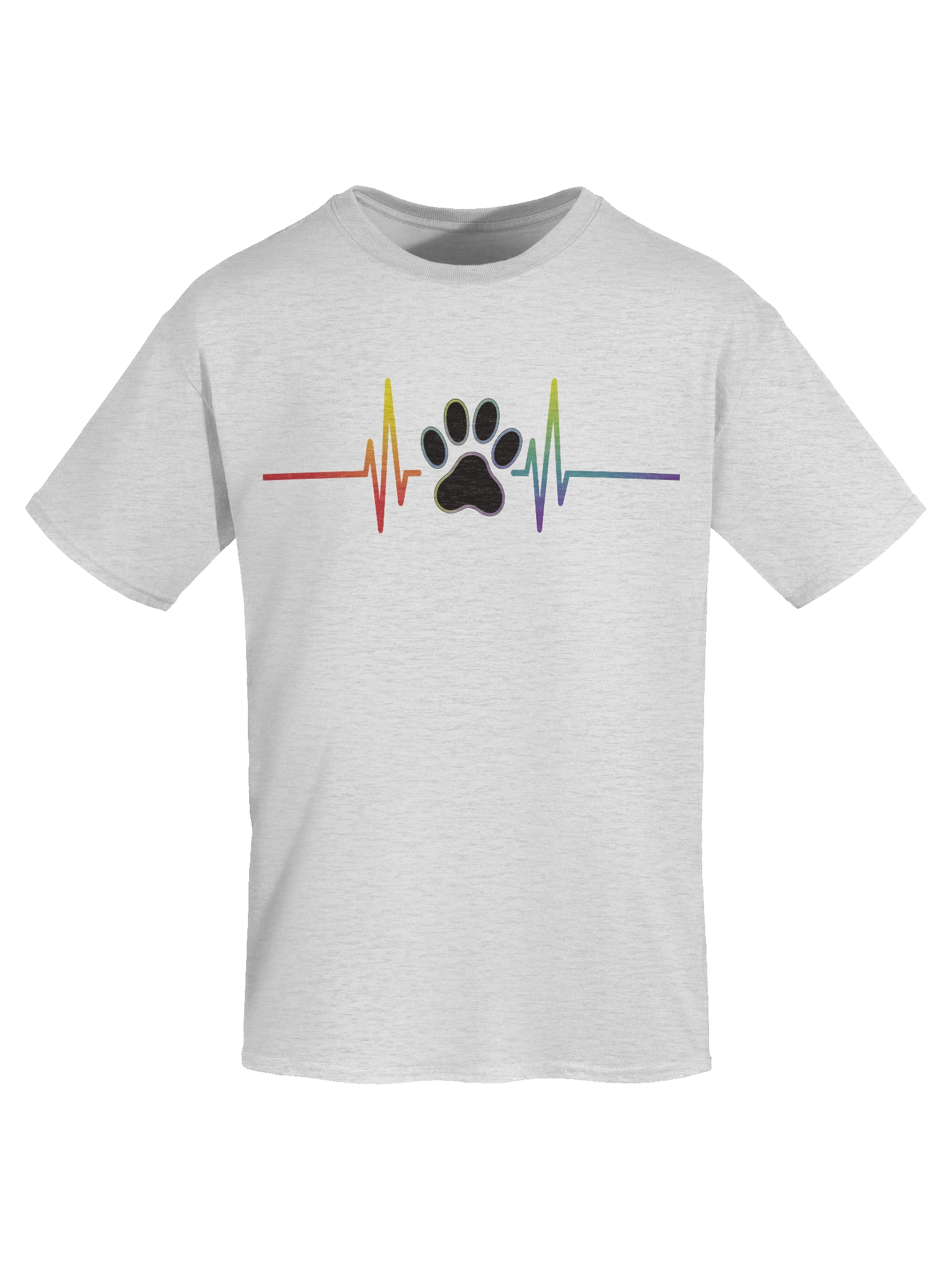 Pawbeat Pride Paw EKG Light Version Unisex Heavyweight Graphic T-shirt product image (1)