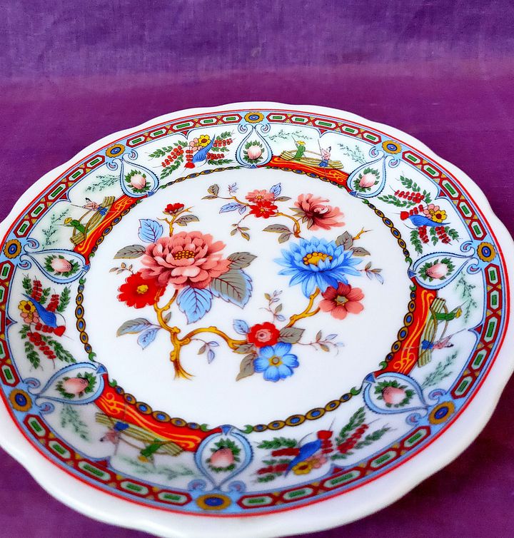 Pequeno prato floral, Canoas com asiáticos, jardim florido, coleção de pratos asiáticos, presente de gratidão product image (2)