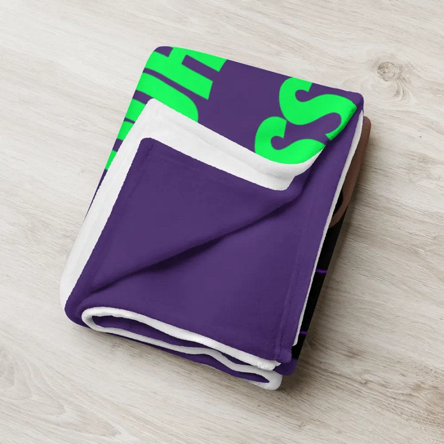 DuhhGamerXOXO/Miss Gamer Blanket - Purple w/ Green Text product image (3)