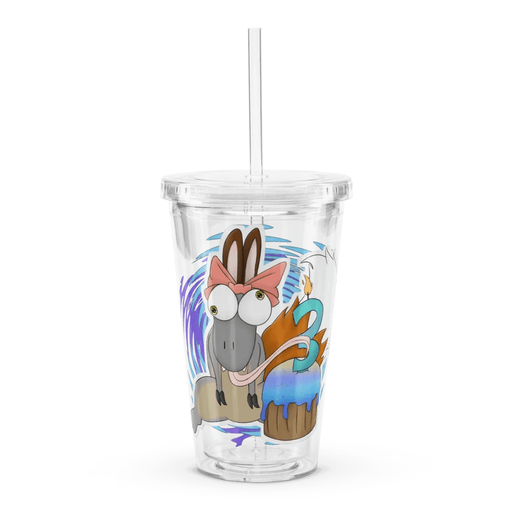 Pookie's 3rd Birthday Cup with Straw product image (1)