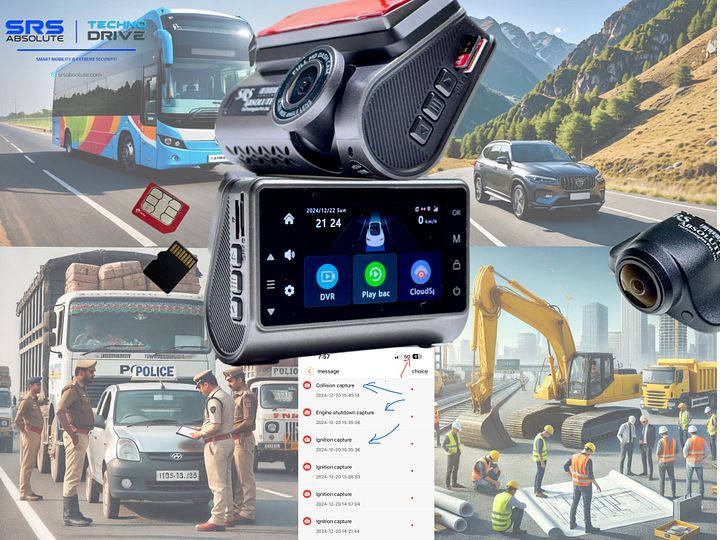 SRS ABSOLUTE 3K 4G Dash Cam| 24x7 Remote Audio-Video Monitor| Record/Download/Playback/Live/Call/Zoom| GPS Track| GeoTag Hyper Lapse|PIP WI-FI HotSpot| G-Sensor/Motion Sensor|1TB MicroSD support-S44GC product image (1)