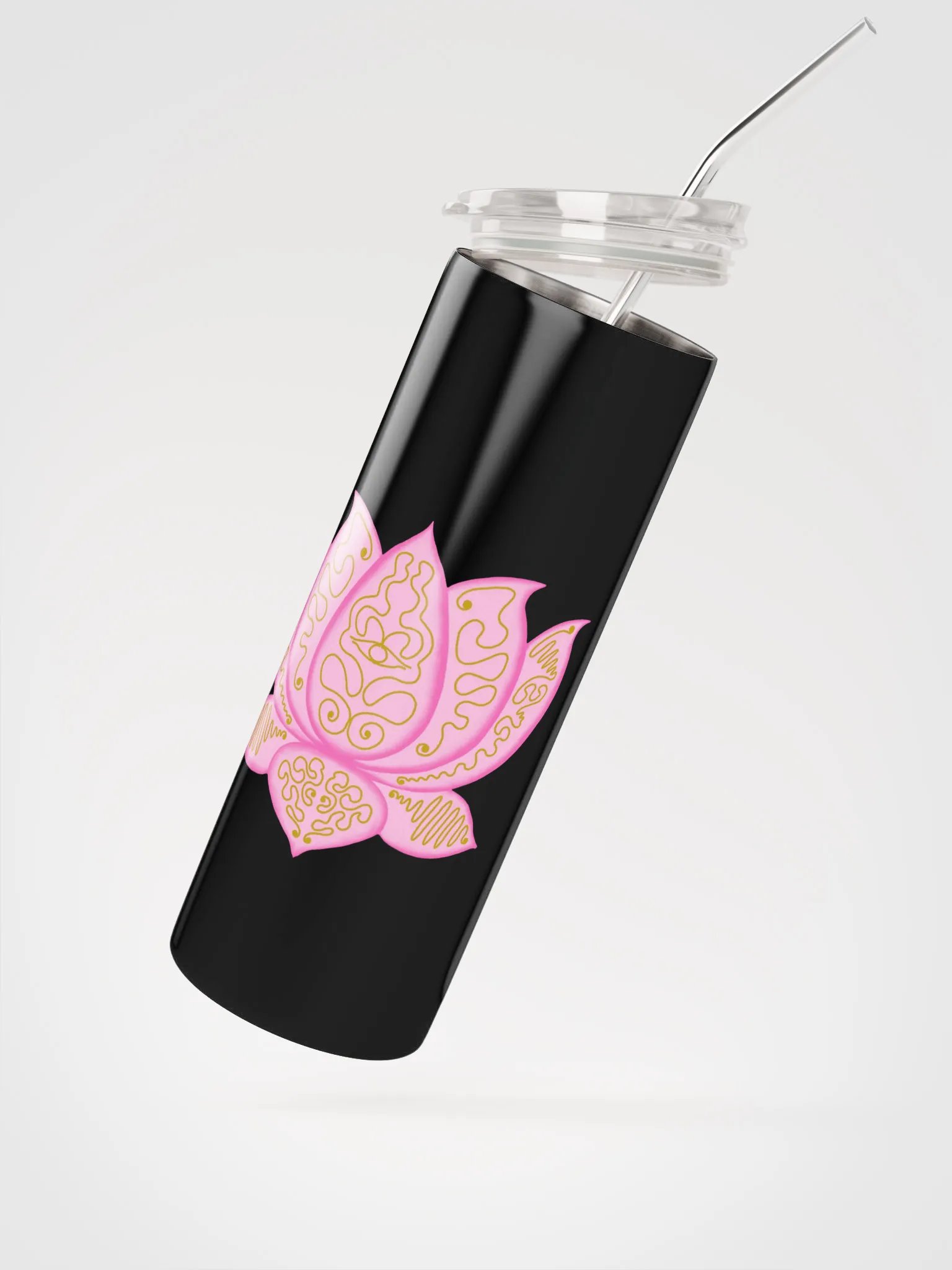 Golden Lotus Stainless Steel Tumbler product image (2)