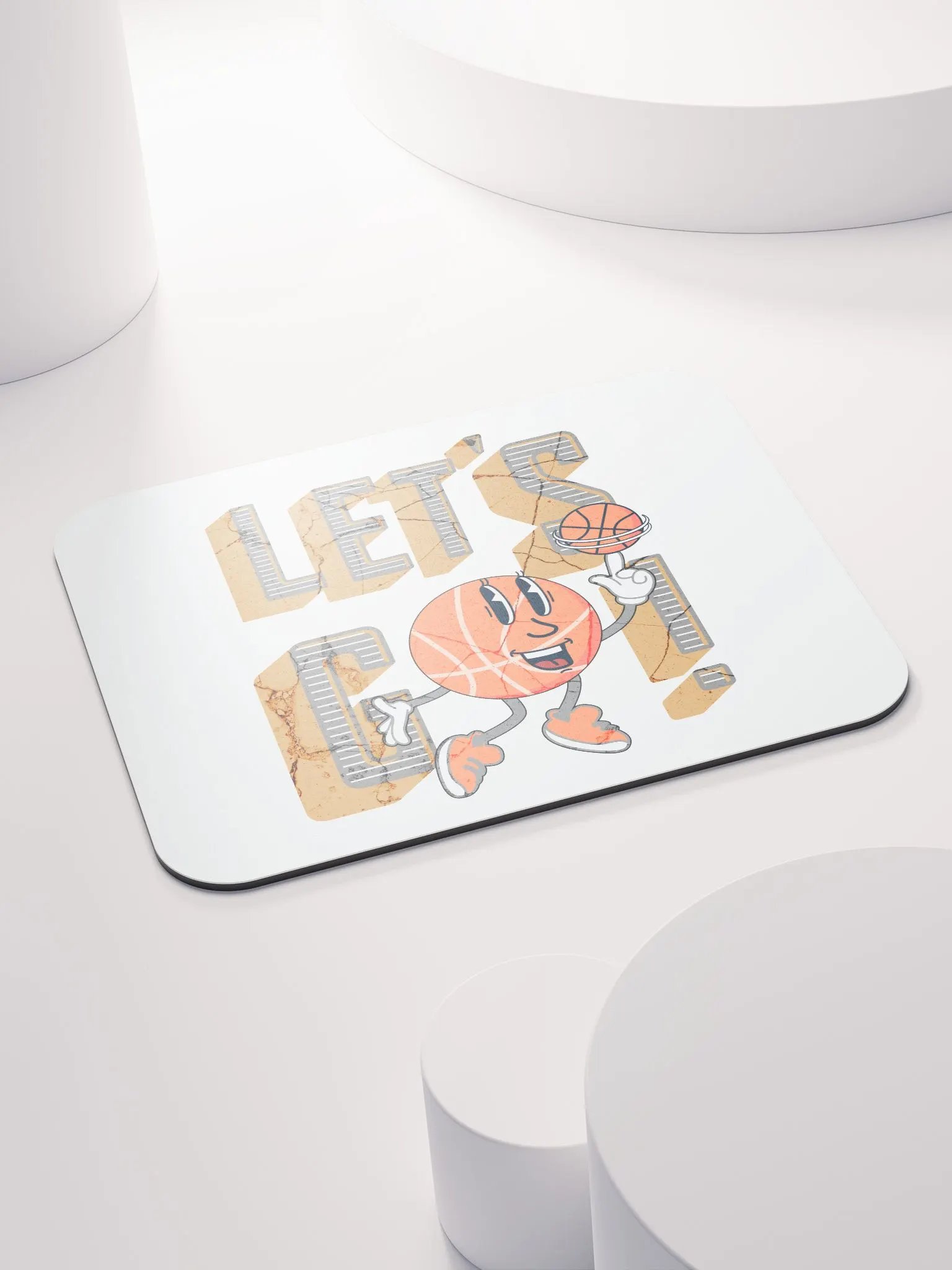 Lets Go Basketball Mascot Spinning Mouse Pad product image (4)