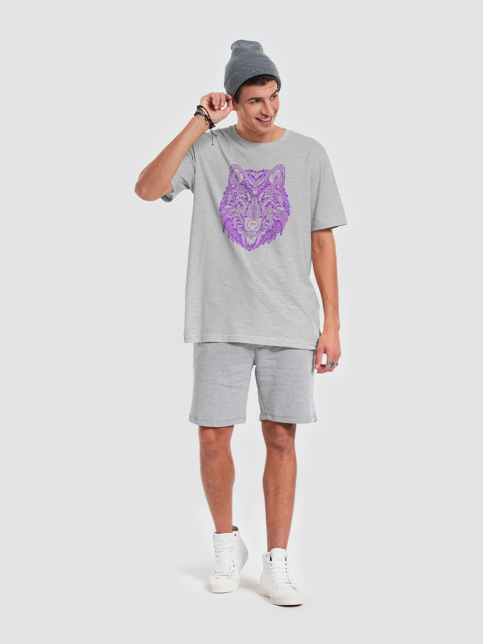 Symmetrical Wolf Head Graphic Tee product image (2)