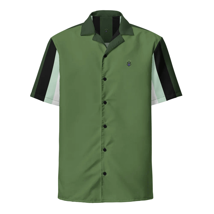 Green and Black Vertical Striped Abstract Blessed by God Button-up Shirt product image (1)
