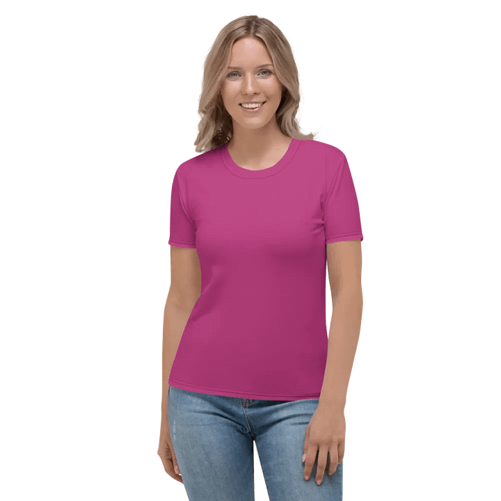 Plain Medium Plum Pink Light Summer Women's Crewneck Polyester Heavyweight Premium T-Shirt by Treasure Pie product image (1)