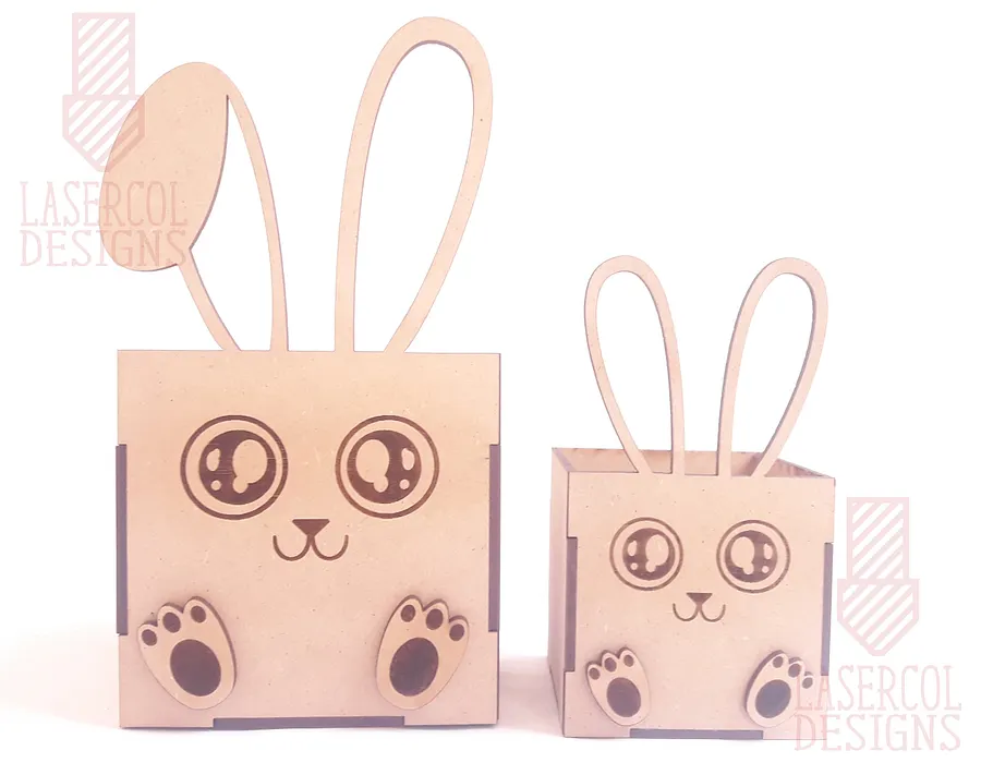 Easter Bunny Basket (Two Sizes, Two ear Styles) - Laser Cut Files product image (6)