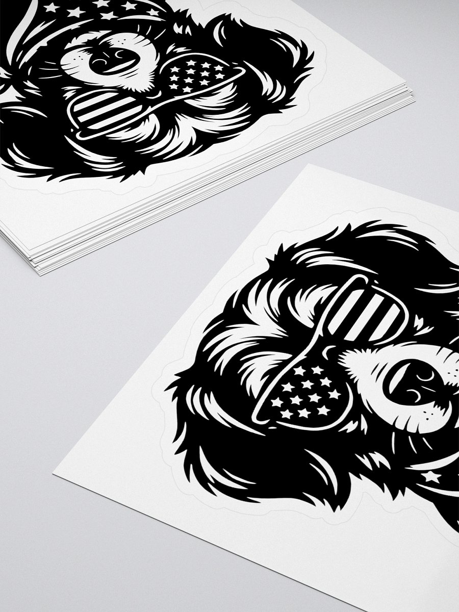 Patriotic Piano Pup in Bandana | Border Collie Sticker product image (4)