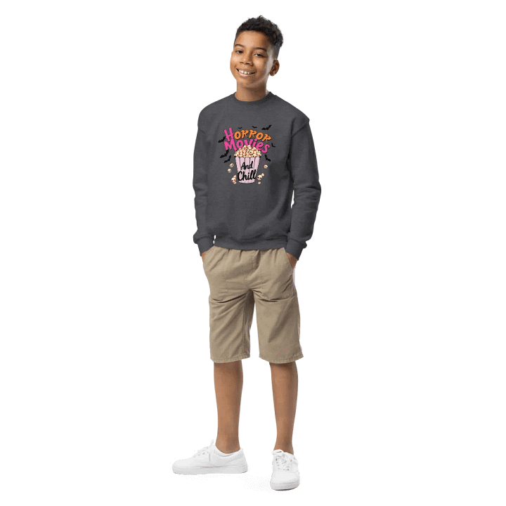 Horror Movies and Chill Popcorn Youth Sweatshirt product image (1)
