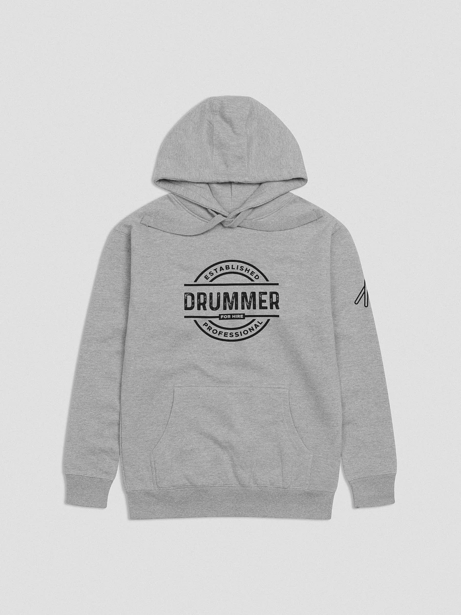 'DRUMMER FOR HIRE' Premium Hoodie (Black) product image (3)