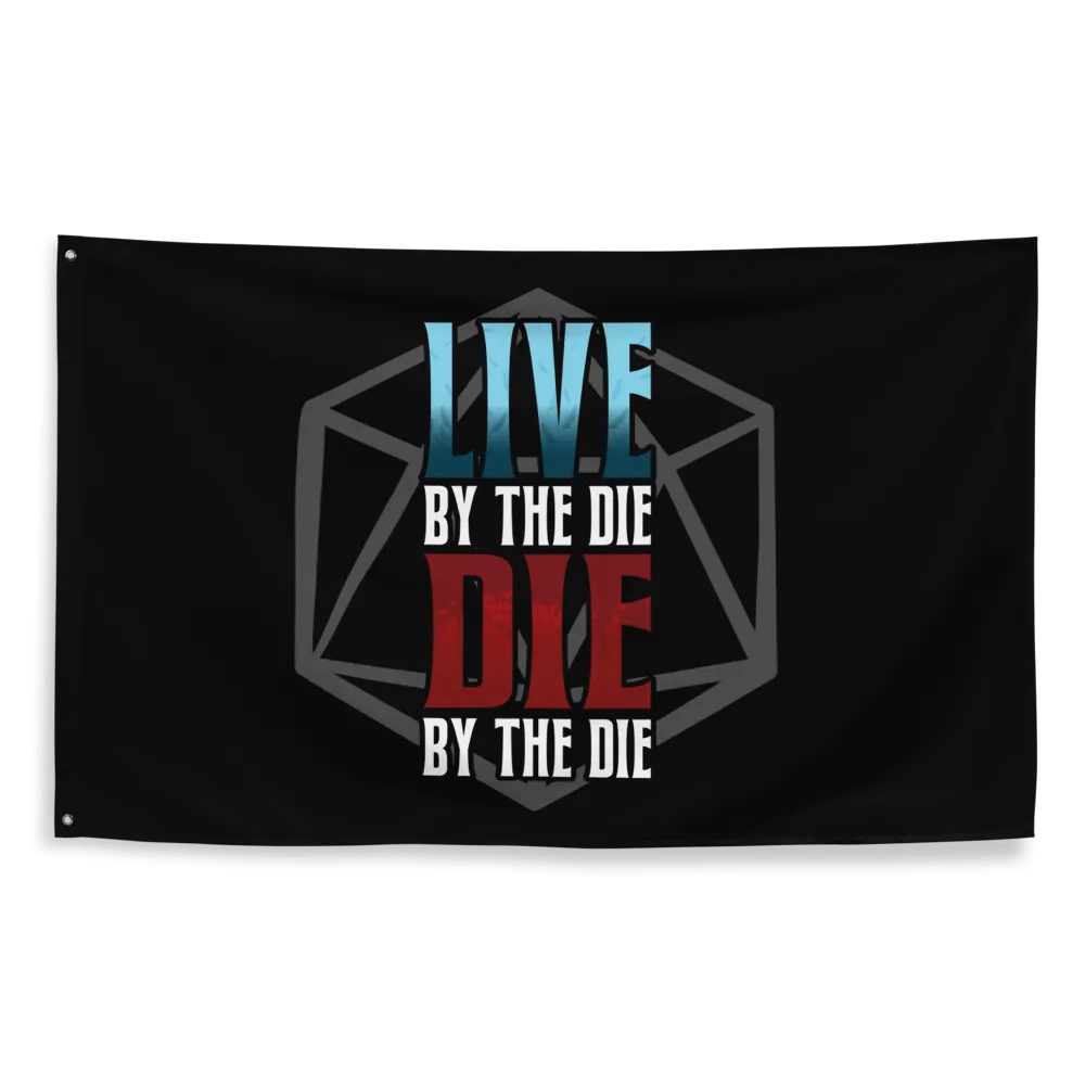 Live by the Die, Die by the Die Horizontal Flag (Black) product image (2)