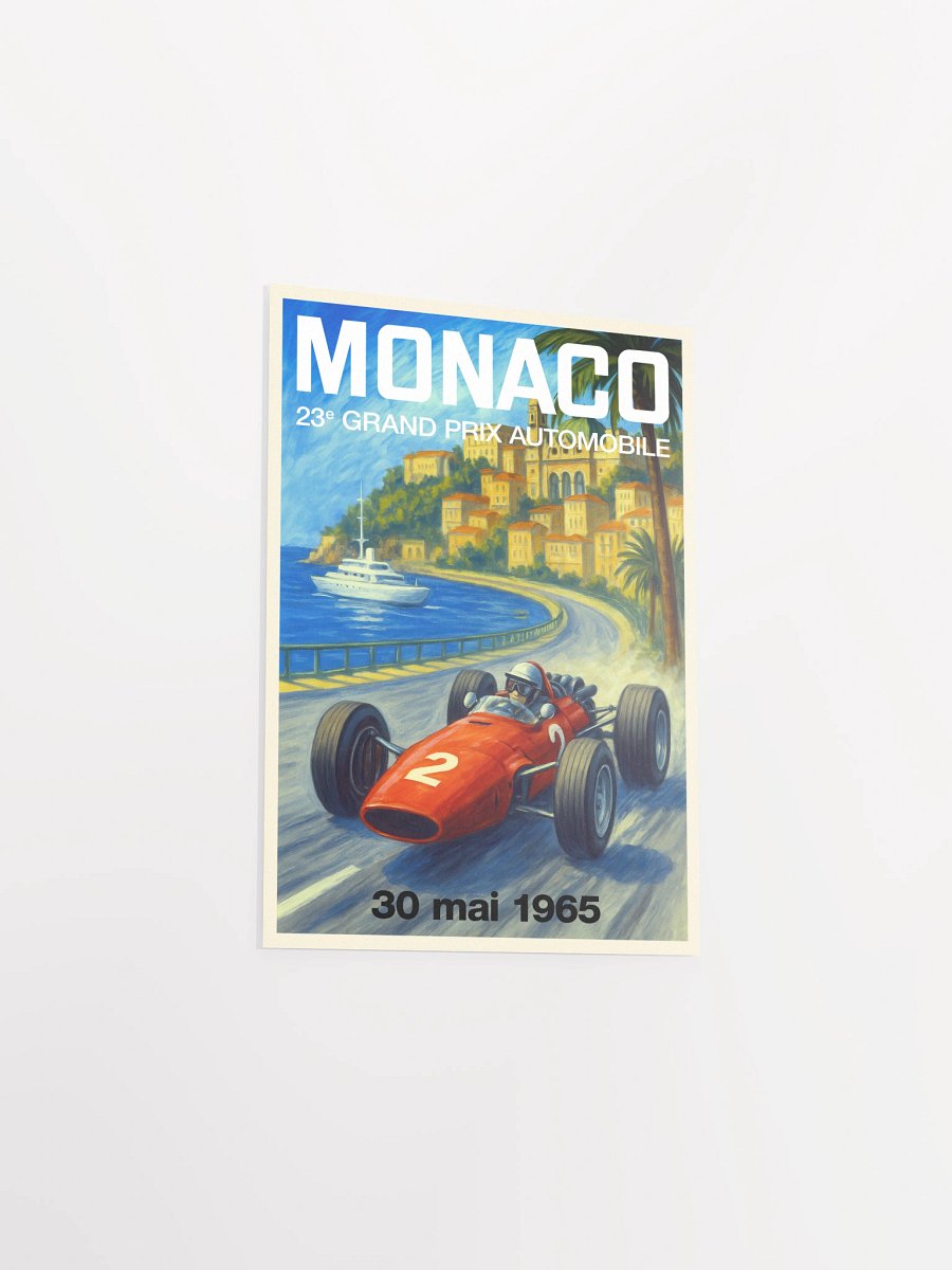 Monaco Vintage F1 Grand Prix 1965 Art Poster — Auto Racing Wall Art, Formula 1 Print product image (9)