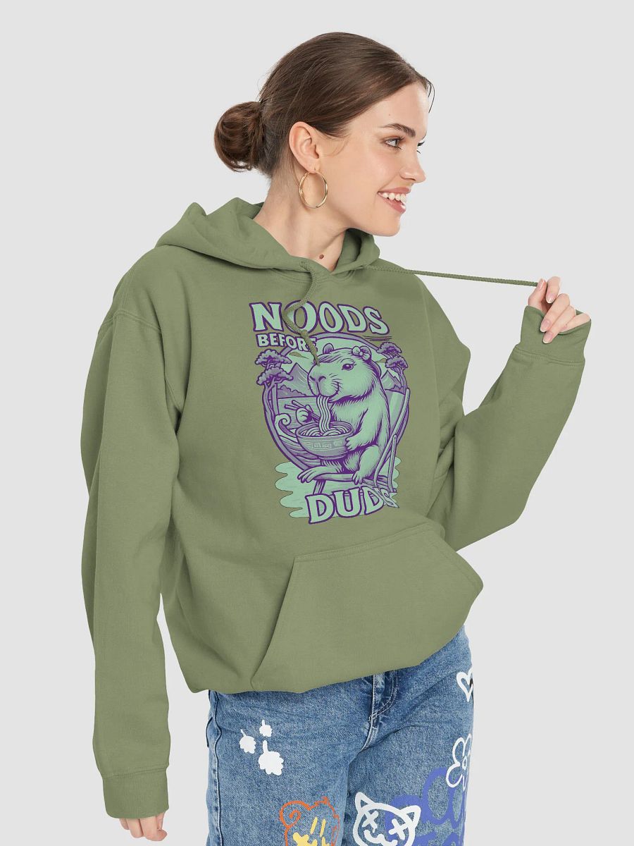 Capybara Noodle Time Hoodie, "NOODS BEFORE DUDES" product image (7)