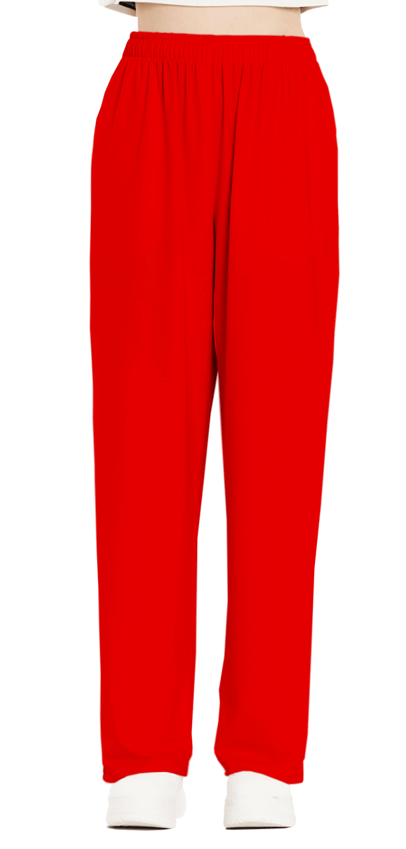 Plain Color Red Wide-Leg Pants product image (2)