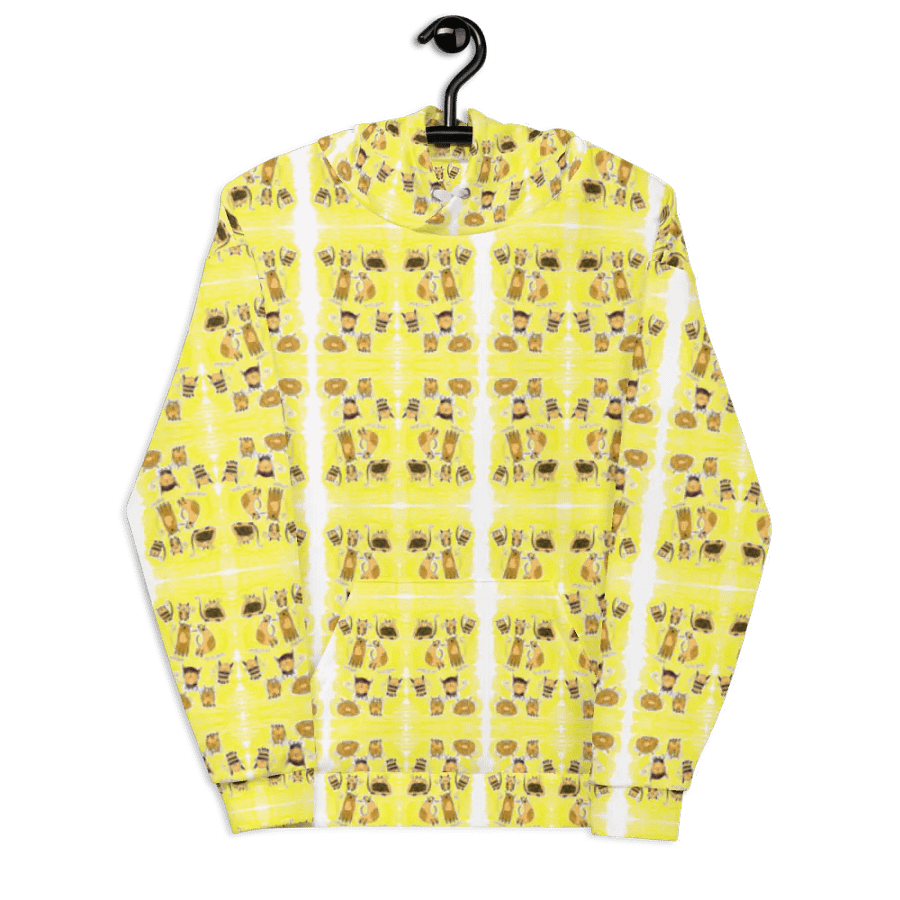 Abstract Doodle Cats Unisex All Over Print Pull Over Hoodie product image (7)